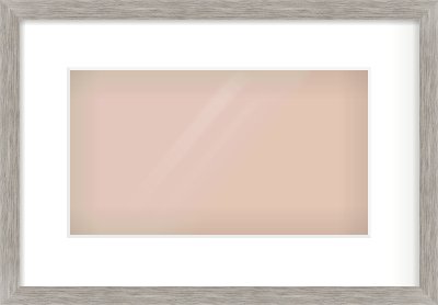 Grey Wood Grain Flat Frame for 32 × 18cm artwork, with Smooth White Single Mount