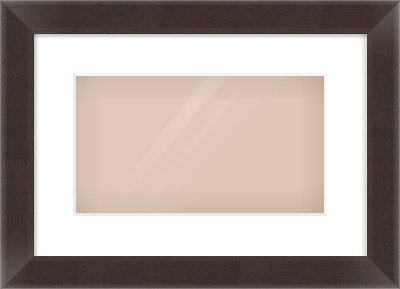 Brown Flat Frame for 32 × 18cm artwork, with Smooth White Single Mount