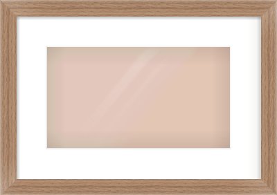 Walnut Flat Frame for 32 × 18cm artwork, with Smooth White Single Mount