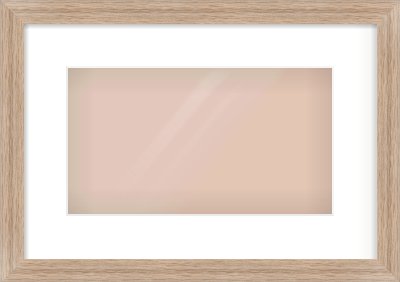 Light Walnut Flat Frame for 32 × 18cm artwork, with Smooth White Single Mount