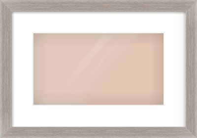 Grey Flat Frame for 32 × 18cm artwork, with Smooth White Single Mount