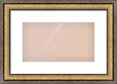 Gold Spoon Frame for 32 × 18cm artwork, with Smooth White Single Mount