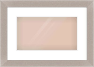 Brushed Silver & Black Sided Flat Frame for 32 × 18cm artwork, with Smooth White Single Mount