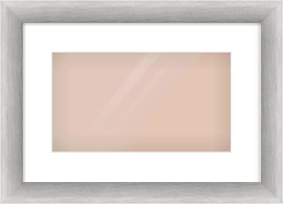 Silver Cushion Frame for 32 × 18cm artwork, with Smooth White Single Mount