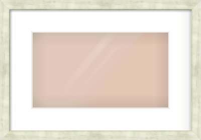 Champagne Flat Frame for 32 × 18cm artwork, with Smooth White Single Mount