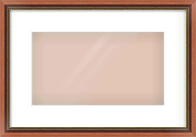 Brown Spoon Frame for 32 × 18cm artwork, with Smooth White Single Mount