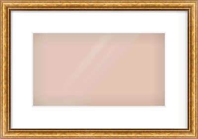 Gold Cushion Frame for 32 × 18cm artwork, with Smooth White Single Mount
