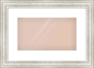 Silver Scoop Frame for 32 × 18cm artwork, with Smooth White Single Mount