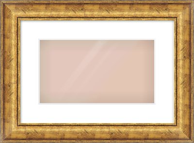 Gold Dome Frame for 32 × 18cm artwork, with Smooth White Single Mount