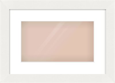 White Flat Frame for 32 × 18cm artwork, with Smooth White Single Mount