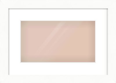 White Bevel Frame for 32 × 18cm artwork, with Smooth White Single Mount