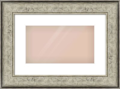 Silver Flat Frame for 32 × 18cm artwork, with Smooth White Single Mount