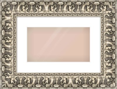 Silver Reverse Frame for 32 × 18cm artwork, with Smooth White Single Mount