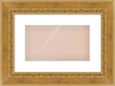 Gold Reverse Frame for 32 × 18cm artwork, with Smooth White Single Mount