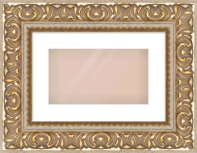 Silver / Gold Reverse Frame for 32 × 18cm artwork, with Smooth White Single Mount