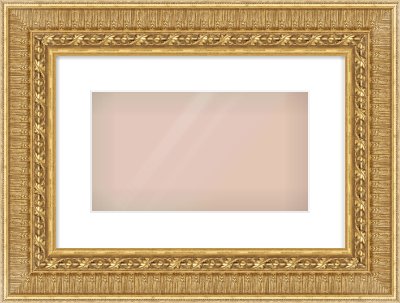 Gold Reverse Frame for 32 × 18cm artwork, with Smooth White Single Mount