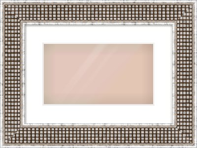 Silver Flat Frame for 32 × 18cm artwork, with Smooth White Single Mount