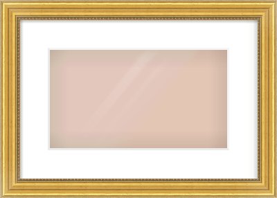 Gold Spoon Frame for 32 × 18cm artwork, with Smooth White Single Mount