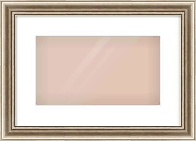 Silver Cushion Frame for 32 × 18cm artwork, with Smooth White Single Mount