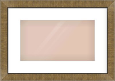 Bronze Flat Frame for 32 × 18cm artwork, with Smooth White Single Mount