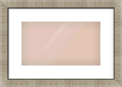 Silver & Black Sided Flat Frame for 32 × 18cm artwork, with Smooth White Single Mount