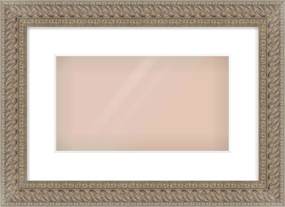 Silver Dome Frame for 32 × 18cm artwork, with Smooth White Single Mount