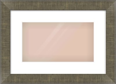 Brushed Pewter Flat Frame for 32 × 18cm artwork, with Smooth White Single Mount
