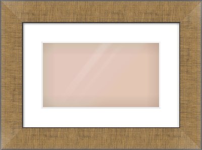 Bronze Flat Frame for 32 × 18cm artwork, with Smooth White Single Mount
