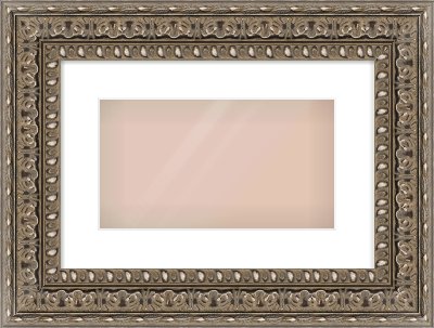 Silver Reverse Frame for 32 × 18cm artwork, with Smooth White Single Mount