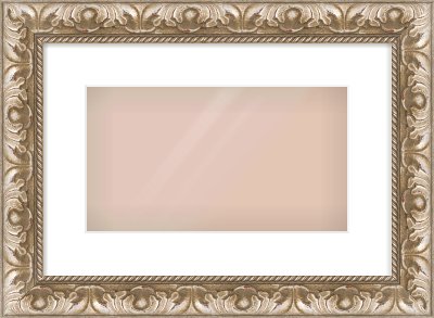 Silver Scoop Frame for 32 × 18cm artwork, with Smooth White Single Mount