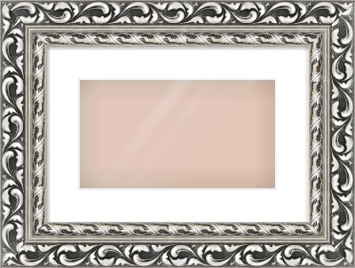 Silver Reverse Frame for 32 × 18cm artwork, with Smooth White Single Mount