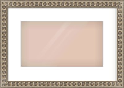 Silver Cushion Frame for 32 × 18cm artwork, with Smooth White Single Mount