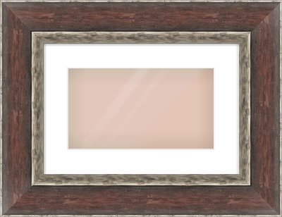 Brown Reverse Frame for 32 × 18cm artwork, with Smooth White Single Mount