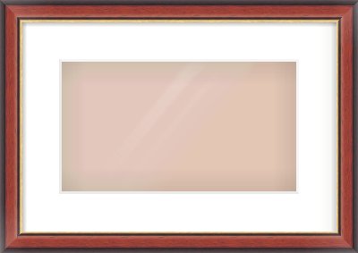 Brown Cushion Frame for 32 × 18cm artwork, with Smooth White Single Mount