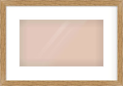 Oak Effect Flat Frame for 32 × 18cm artwork, with Smooth White Single Mount