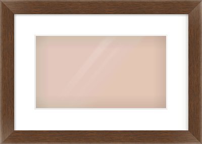 Brown Flat Frame for 32 × 18cm artwork, with Smooth White Single Mount