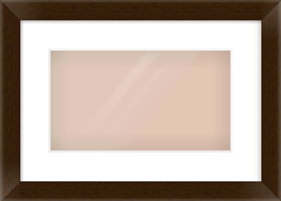 Wenge Stained Flat Frame for 32 × 18cm artwork, with Smooth White Single Mount