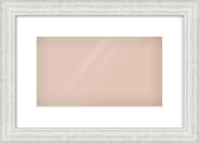 Silver Foil Flat Frame for 32 × 18cm artwork, with Smooth White Single Mount