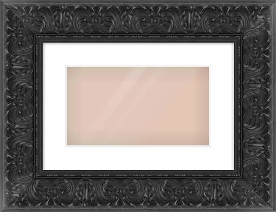 Black Scoop Frame for 32 × 18cm artwork, with Smooth White Single Mount