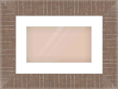 Rough Cut Effect Flat Frame for 32 × 18cm artwork, with Smooth White Single Mount