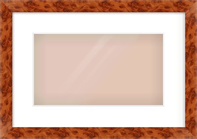Brown Flat Frame for 32 × 18cm artwork, with Smooth White Single Mount