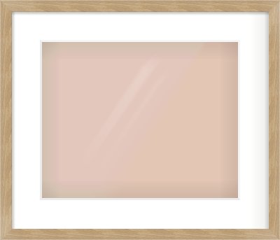 Oak Veneer Flat Frame for 350 × 280mm artwork, with Smooth White Single Mount