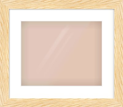 Natural Wood Reverse Frame for 350 × 280mm artwork, with Smooth White Single Mount