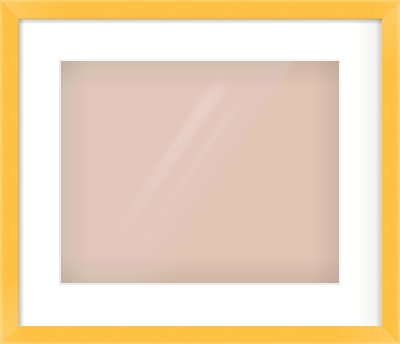 Yellow Paint Flat Frame for 350 × 280mm artwork, with Smooth White Single Mount