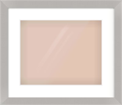 Grey Flat Frame for 350 × 280mm artwork, with Smooth White Single Mount