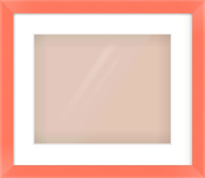 Orange Paint Flat Frame for 350 × 280mm artwork, with Smooth White Single Mount