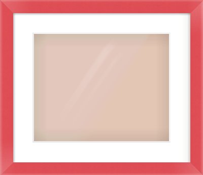 Red Paint Flat Frame for 350 × 280mm artwork, with Smooth White Single Mount