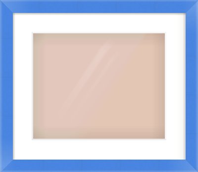 Light Blue Paint Flat Frame for 350 × 280mm artwork, with Smooth White Single Mount