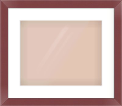 Maroon Paint Flat Frame for 350 × 280mm artwork, with Smooth White Single Mount
