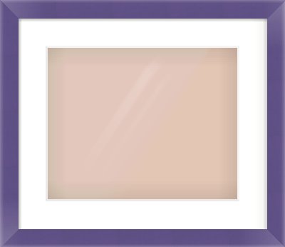Purple Paint Flat Frame for 350 × 280mm artwork, with Smooth White Single Mount